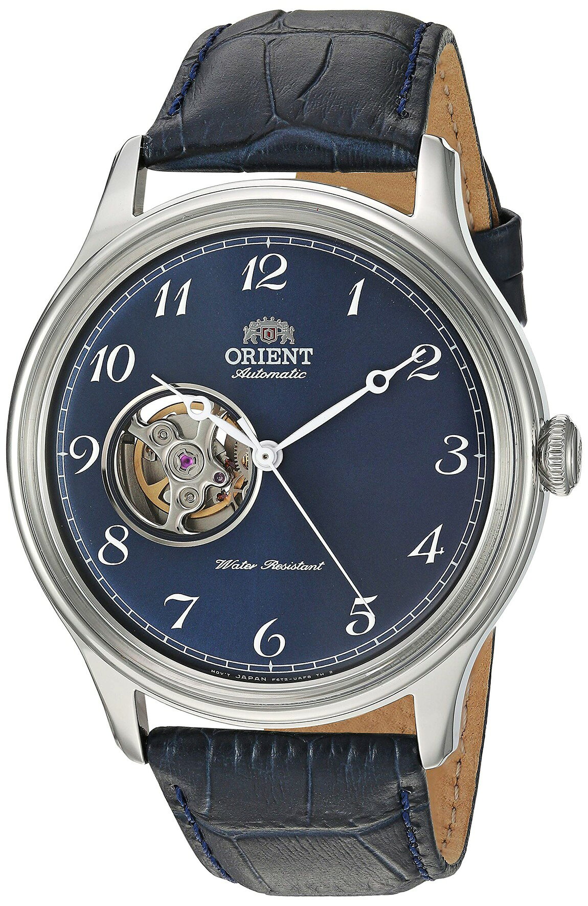 Orient Dress Watch 腕時計 オープンハート ブルー文字盤 レザーベルト メンズ RA-AG0015L