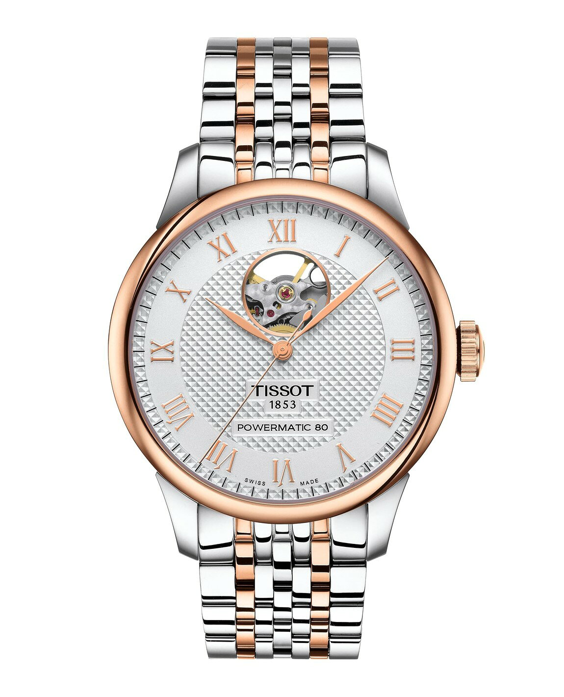 Tissot Le Locle Powermatic 80 Open Heart 腕時計 ローズゴールドPVD 自動巻き 39.3mm
