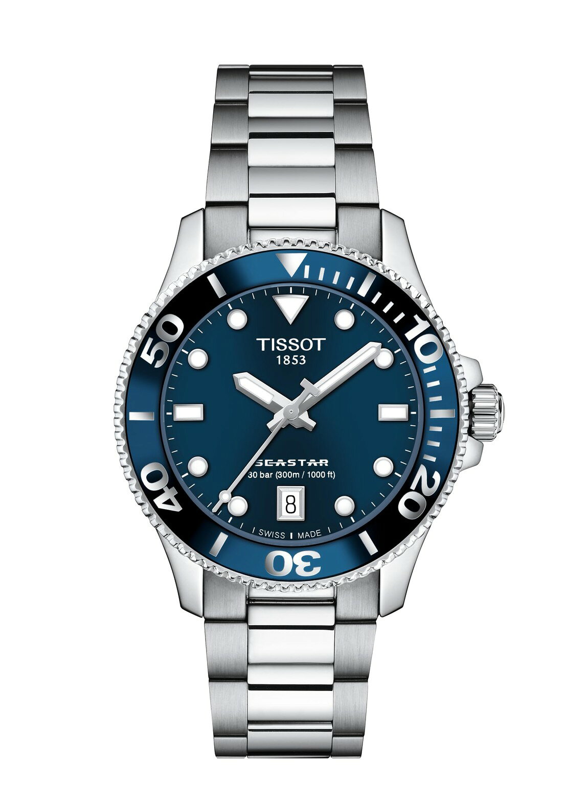 Tissot Seastar 1000 腕時計 36mm グレー文字盤 クオーツ ユニセックス ステンレススチール T1202101104100