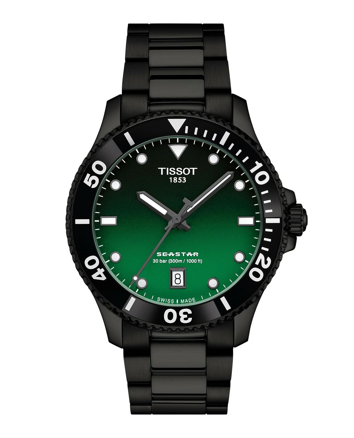 Tissot Seastar 1000 腕時計 クオーツ 40mm グリーン文字盤 30気圧防水 メンズ ステンレス