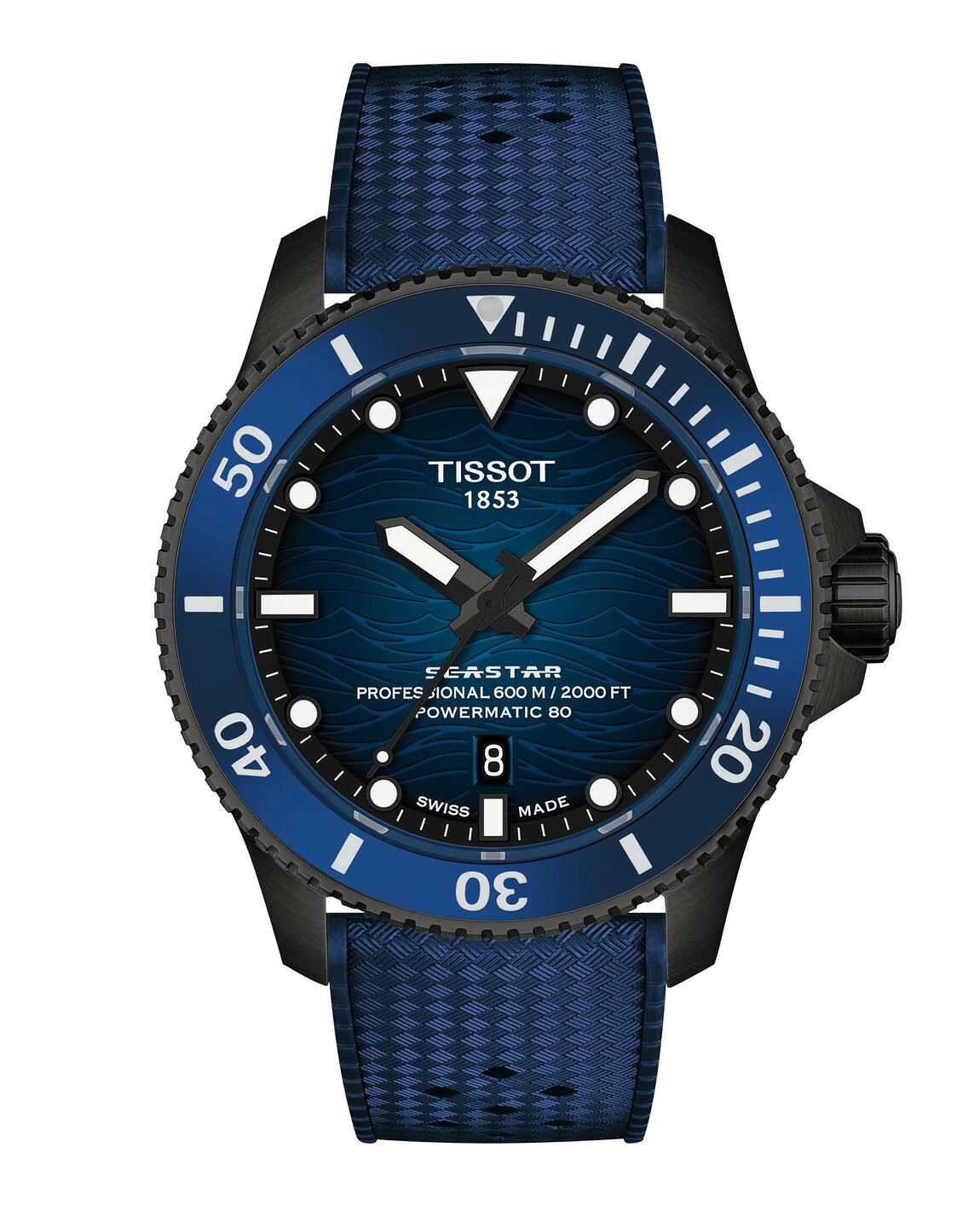 Tissot Seastar 2000 Professional Powermatic 80 腕時計 メンズ 44mm ステンレスケース グラデーションブルー文字盤
