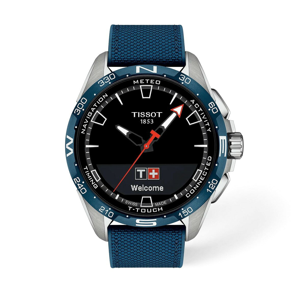 Tissot T-Touch Connect Solar 腕時計 メンズ ブルー テキスタイルベルト チタン クオーツ T1214204705106