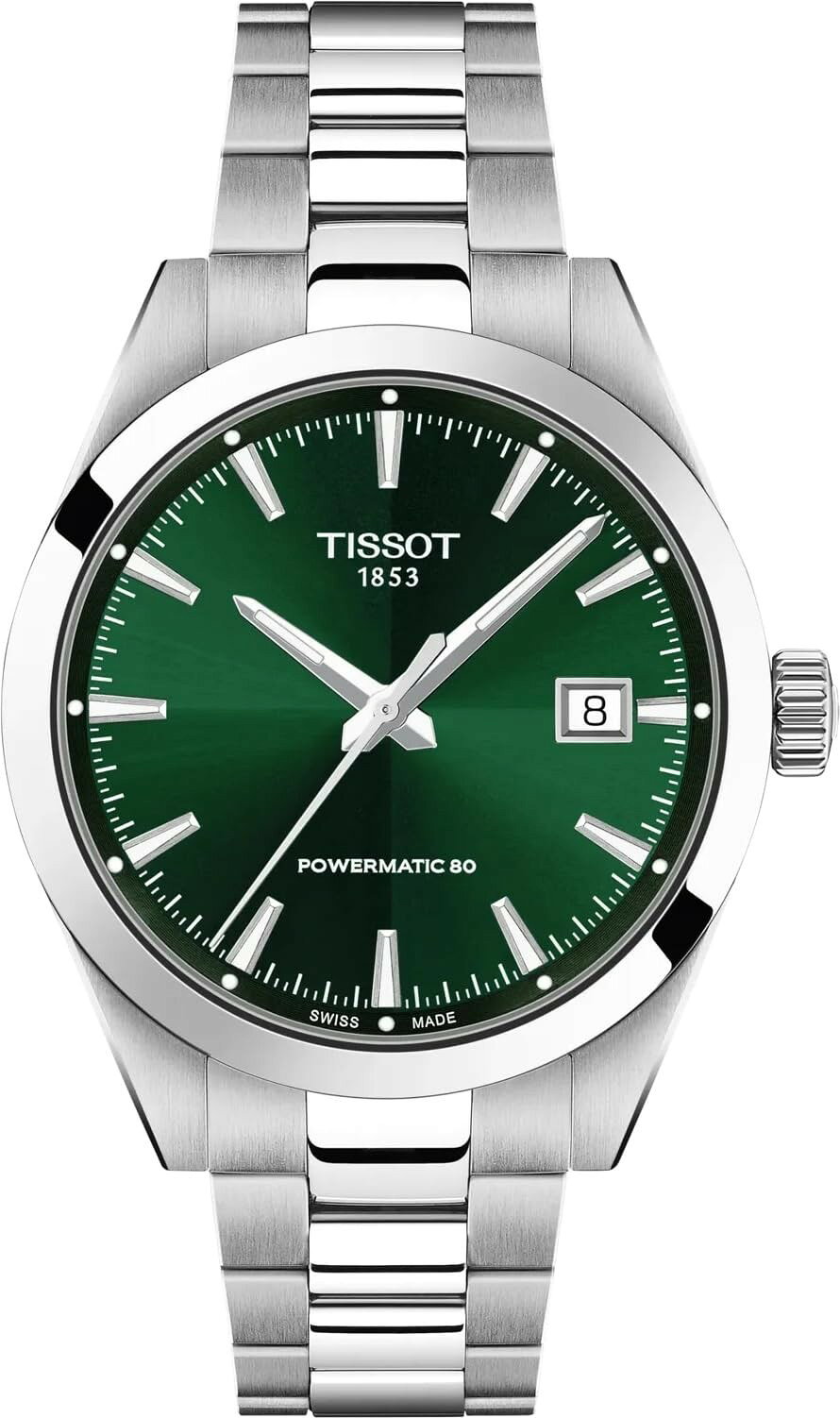 Tissot Gentleman 38mm 腕時計 メンズ スイス製自動巻き ステンレススチール グリーン文字盤 T1658071109100