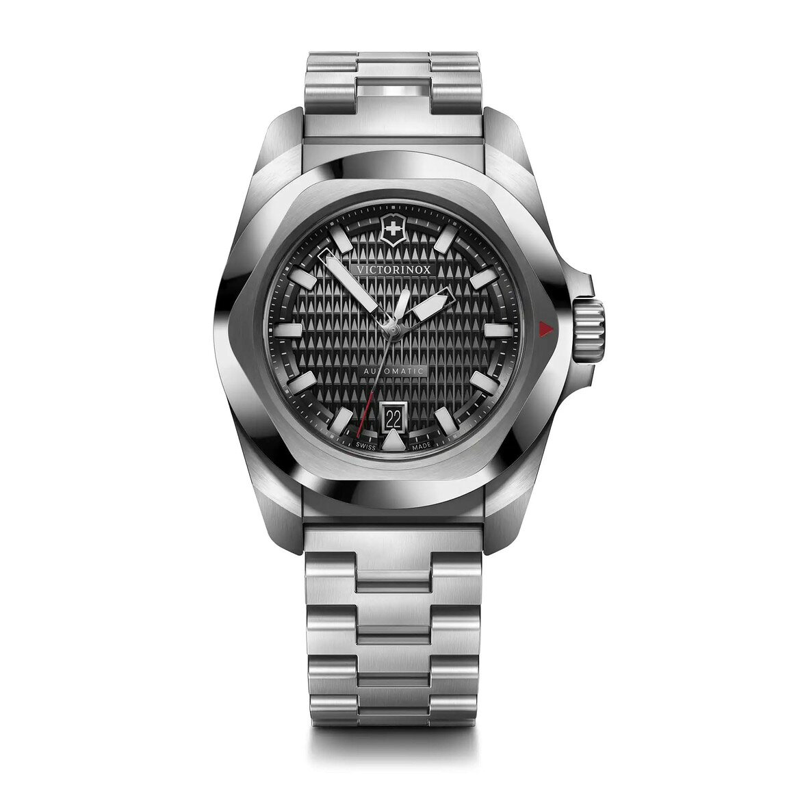 Victorinox I.N.O.X. Automatic 腕時計 ブラック文字盤 ステンレスベルト メンズ 41mm 242019
