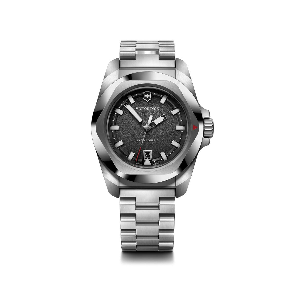 Victorinox I.N.O.X Quartz 腕時計 ブラック文字盤 ステンレススチール 41mm 242030