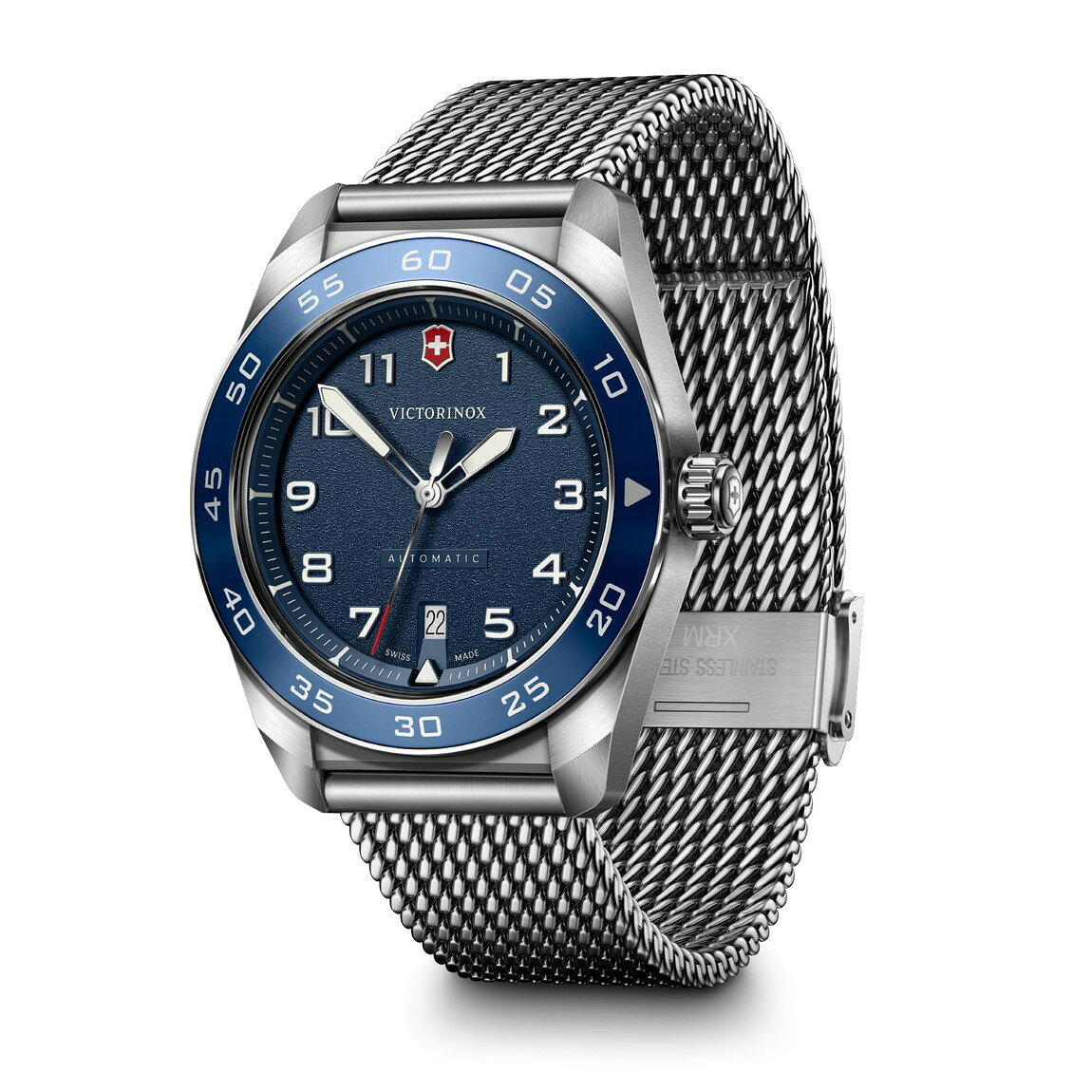 Victorinox Swiss Army Automatic 腕時計 ブルー文字盤 メッシュベルト 自動巻 メンズ 242045