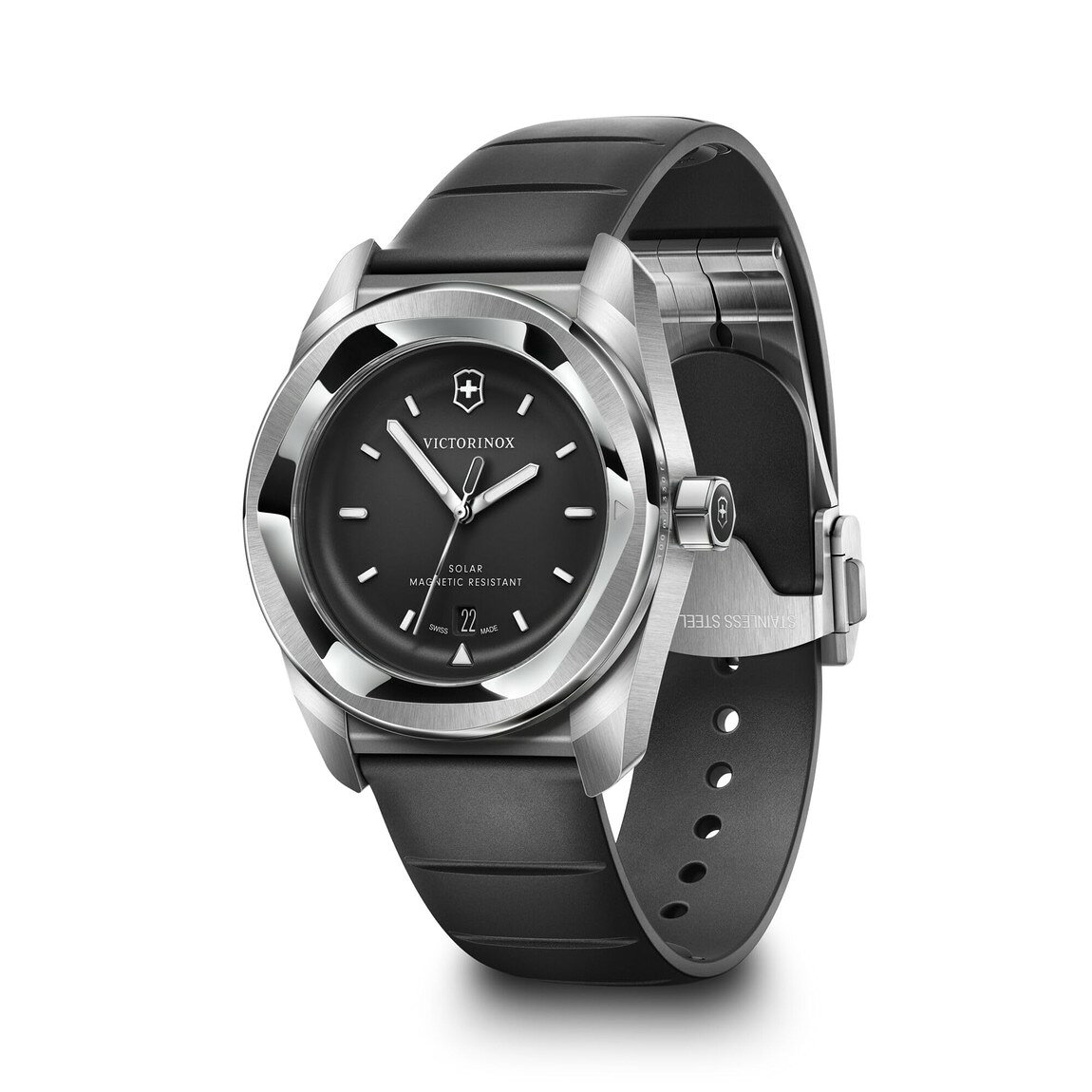 Victorinox Concept One Solar 腕時計 ブラック文字盤 ソーラー メンズ ブラックラバーストラップ 242054