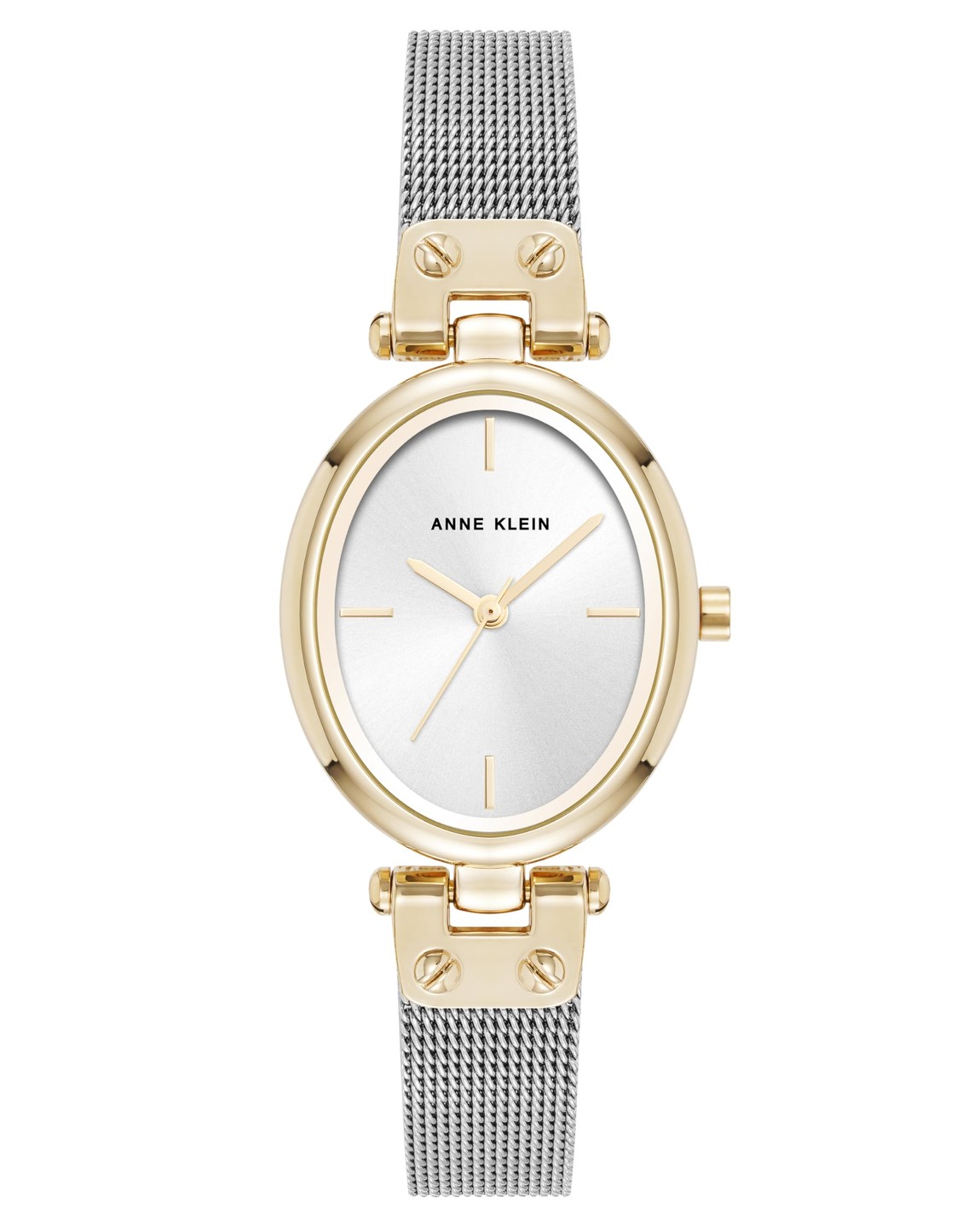 Anne Klein Mesh Bracelet Watch 腕時計 レディース シルバー文字盤 オーバルケース メッシュブレスレット