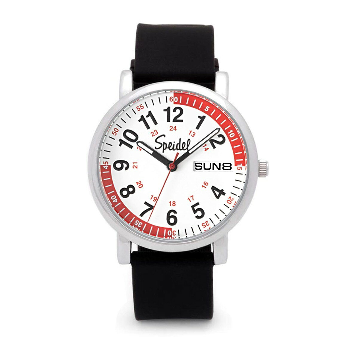 Speidel Scrub Watch Pulsometer 30 V2 腕時計 ホワイト文字盤 シリコンバンド ブラック クオーツ メンズ レディース