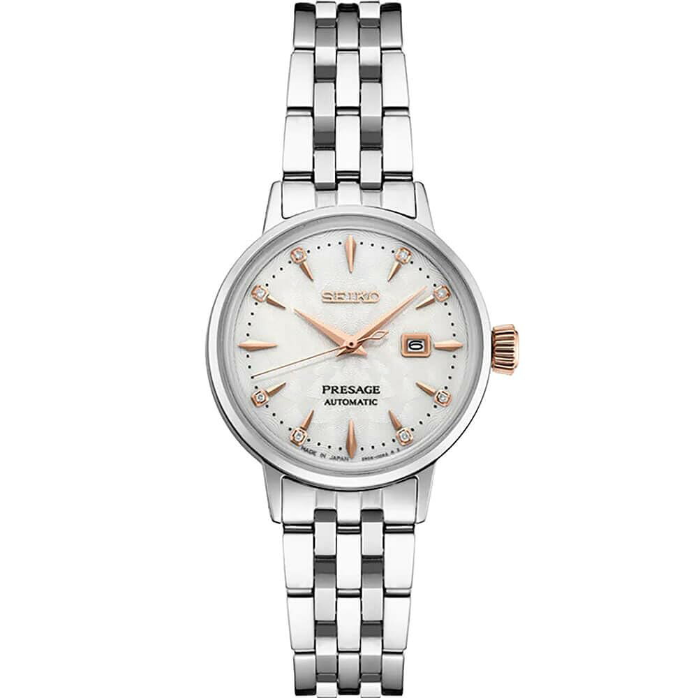 Seiko Presage Cocktail 腕時計 ホワイト文字盤 8Pダイヤモンド 自動巻き レディース SRE009