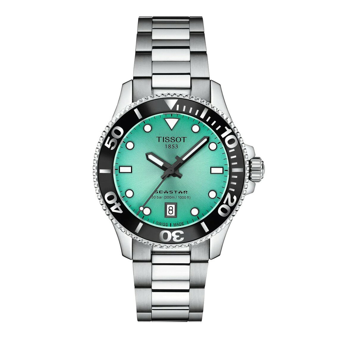 Tissot Seastar 1000 36mm 腕時計 メンズ レディース ターコイズ文字盤 スイスクオーツ ステンレススチール
