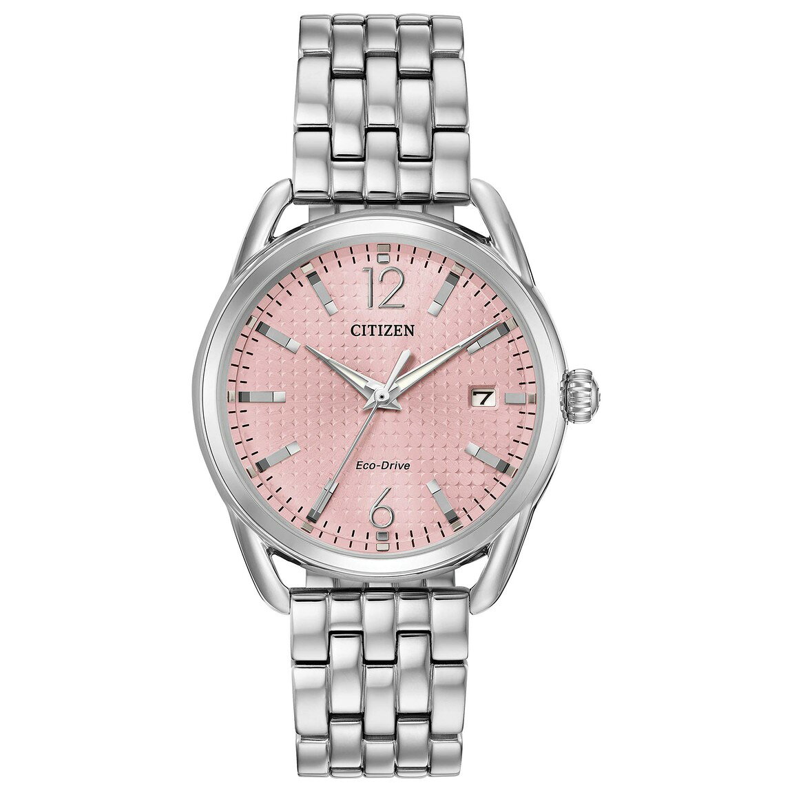 PRODUCT DETAILS Citizen Eco-Drive Dress Classic 腕時計 レディース ピンク文字盤 ステンレススチール FE6080-71X【商品仕様】・ ブランド：Citizen・ ムーブメント：エコ・ドライブ（クオーツ）・ ケース素材：ステンレススチール・ ケース径：36mm・ ケース厚：約9.4mm・ バンド素材：ステンレススチール・ バンド幅：約16.5mm・ 文字盤カラー：ピンク・ 風防：ミネラルクリスタル・ 防水性：30m防水・ 機能：日付表示、3針・ 付属品：専用ボックス【特徴】・ 太陽光や室内のわずかな光を電気に換えて時計を動かすCitizen独自の光発電技術「エコ・ドライブ」を搭載しています。・ 定期的な電池交換の必要がなく、フル充電後は暗闇でも稼働し続ける利便性を備えています。・ シルバーカラーのステンレス製ケースとブレスレットに、落ち着いたピンクの文字盤を組み合わせたデザインです。・ 3時位置には日付表示窓を配置し、ビジネスシーンから普段使いまで対応する実用的な設計です。 ■ 商品について 海外輸入品（説明書は英語表記の場合あり） ■ ご注意 ・掲載画像は実物に近い色味になるよう調整しておりますが、ご利用の環境により差異が生じる場合があります。・複数店舗で在庫を共有しているため、ご注文後に在庫切れとなる場合がございます。 ■ 納期について お届けの目安を必ずご確認ください。 海外正規ルート仕入れ品 海外ブランド ▼ 海外正規ブランド店 正規代理店 ▼ 当 店 ※本商品は並行輸入品です 製造元は正規品と同一のブランド・メーカーです。当店では海外正規ルートより仕入れた商品を取り扱っております。流通ルートが異なるのみで、商品自体に違いはございません。 ── 当店の商品について ── 正規品のみ取り扱い 海外正規店・正規代理店から商品を直接仕入れ、国内に輸入して販売しております。 日本未入荷・海外限定モデルも多数 日本未入荷・海外限定モデルも多数取り扱っております。サイズ・カラー違いや海外限定で販売された製品など、日本では手に入りにくいアイテムをお届けいたします。 お求めやすい価格の理由 海外市場での価格差や流通ルートの違いにより、国内販売価格よりお求めやすくなっております。品質はそのままに、よりお手頃な価格でお届けいたします。 安心保証 ご使用前に万が一、製品に不具合がございました場合は、交換または商品代金のご返金にて対応させていただきます。商品到着後5日以内にご連絡ください。 ご注意 海外からの輸入品となります。海外輸送のため、外箱に軽微なスレ等がある場合がございますが、商品本体には影響ございません。 ※在庫状況は仕入先の在庫情報をもとに出来る限り正確に表示しておりますが、取寄せ商品のため、タイミングによりご注文後に欠品・キャンセルとなる場合がございます。 お探しの商品がございましたら、お気軽にご相談ください。