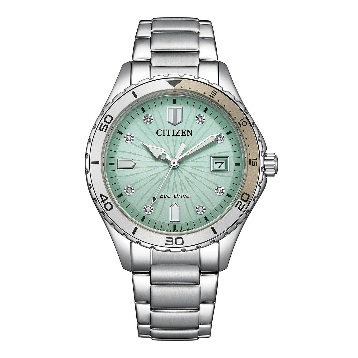 Citizen Eco-Drive Crystal Weekender Sport Casual 腕時計 レディース ライトブルー文字盤 ステンレス FE6170-88L