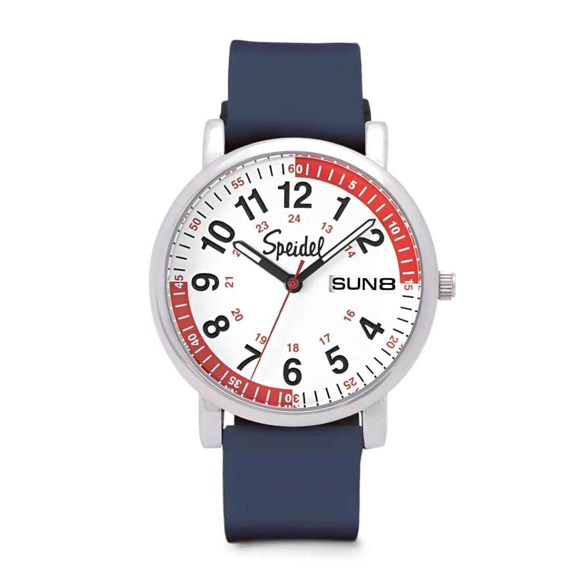 Speidel Scrub Watch Pulsometer 30 V2 腕時計 ネイビー シリコンバンド クオーツ ユニセックス ホワイト文字盤