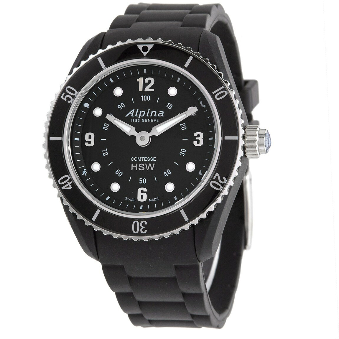 Alpina Horological Smartwatch 腕時計 ブラック文字盤 クオーツ レディース AL-281BS3V6