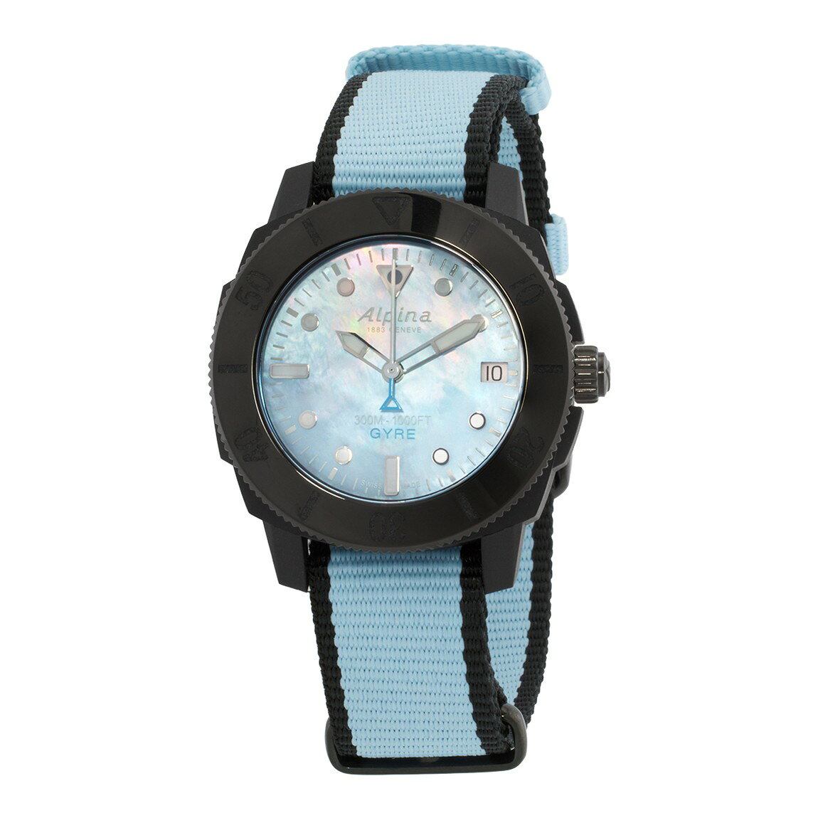 Alpina Seastrong Diver Gyre 腕時計 ブルーマザーオブパール文字盤 自動巻 レディース AL-525LMPLNB3VG6
