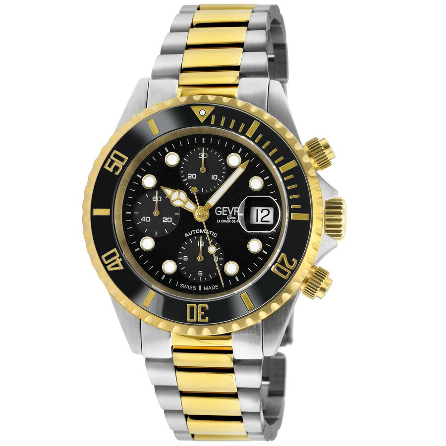 Gevril Wall Street Chrono 腕時計 自動巻 クロノグラフ ブラック文字盤 メンズ 4152A