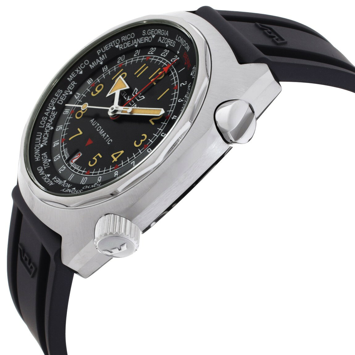 BasqueバスクのGlycine Airman SST GMT 腕時計 自動巻き ブラック文字盤 メンズ GL0312｜アングル2