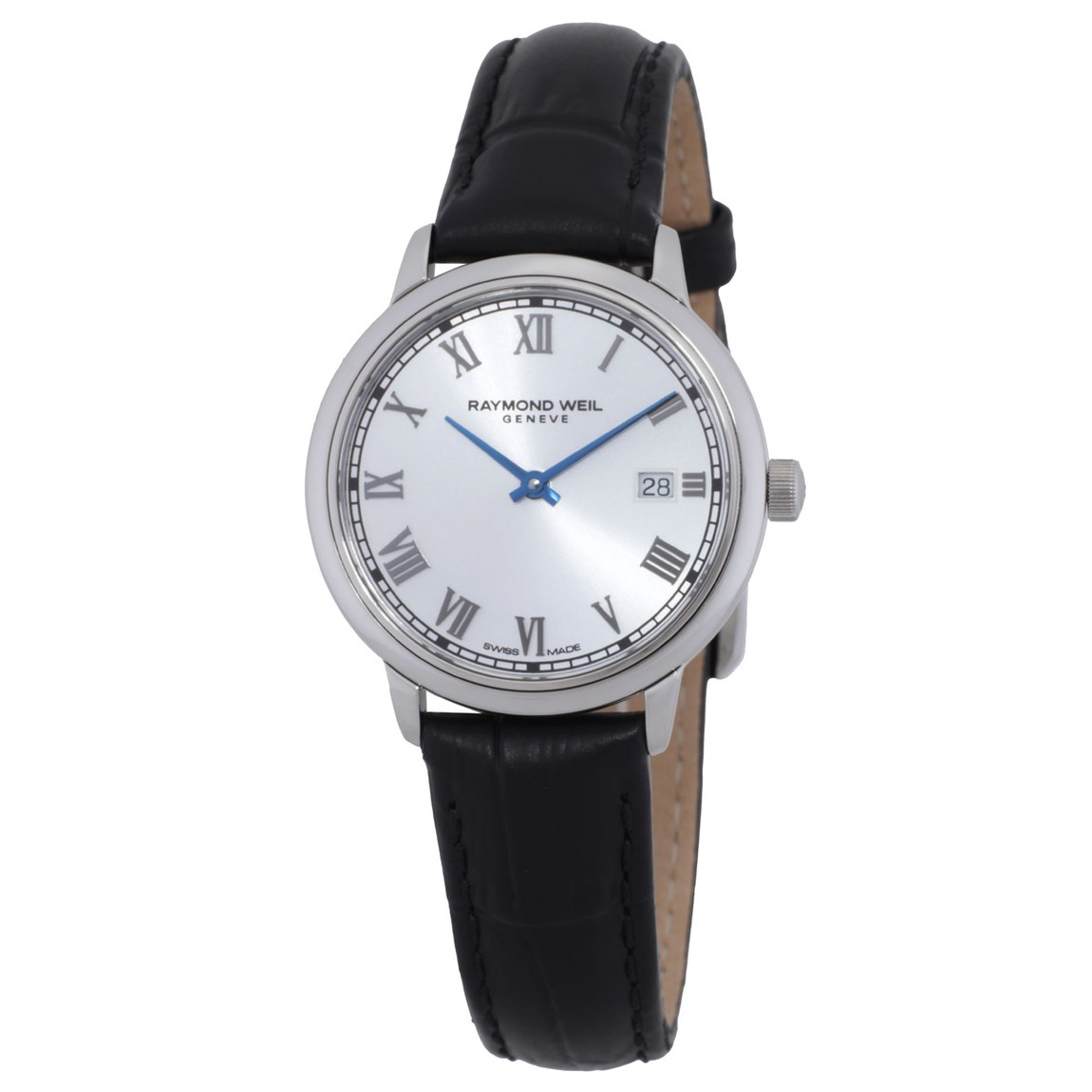 Raymond Weil Toccata 腕時計 シルバー文字盤 クオーツ レディース レザーベルト 5985-STC-00659