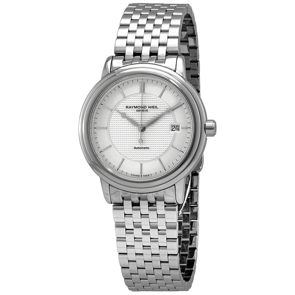 Raymond Weil Maestro 腕時計 メンズ 自動巻き シルバー文字盤 ステンレスブレスレット 2837-ST-65001