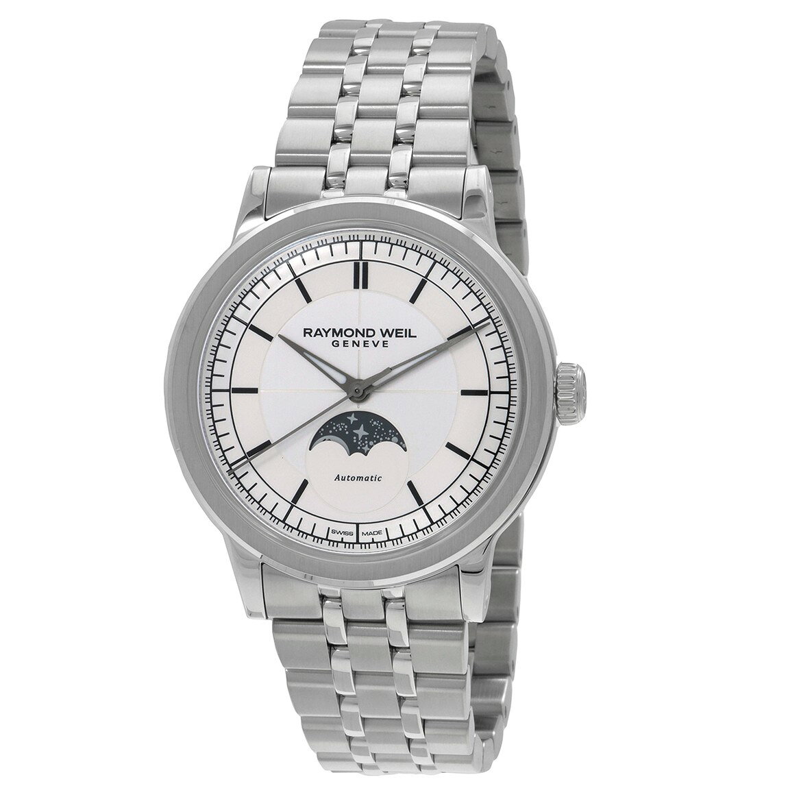 Raymond Weil Millesime Automatic Moon Phase 腕時計 シルバー文字盤 ステンレス 自動巻き ムーンフェイズ 2945-ST-65001