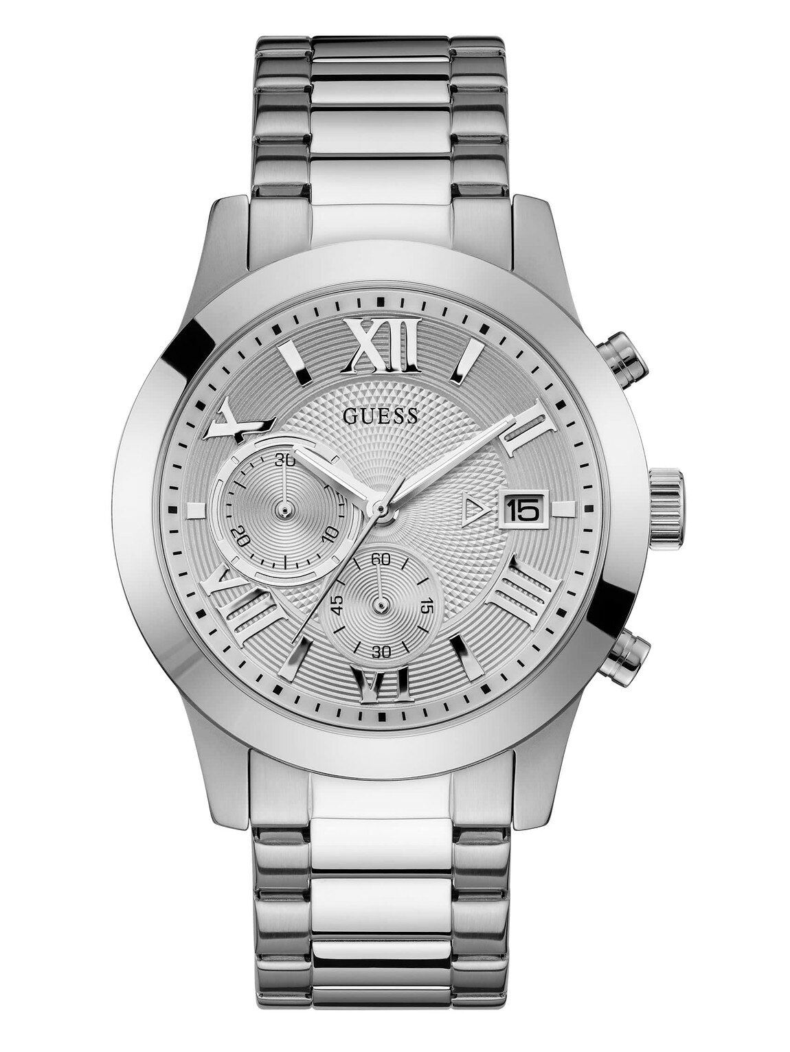 GUESS ゲス 腕時計 メンズ クロノグラフ シルバー・シルバー盤 ステンレス 44.5mm U0668G7