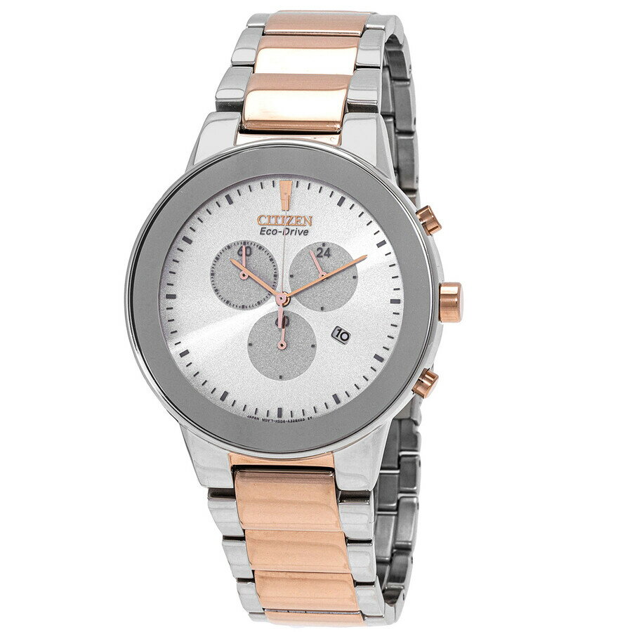 Citizenシチズン腕時計 逆輸入 クロノグラフ GMT ホワイト ダイヤル ツートーン メンズ ウォッチ AT2244 84A