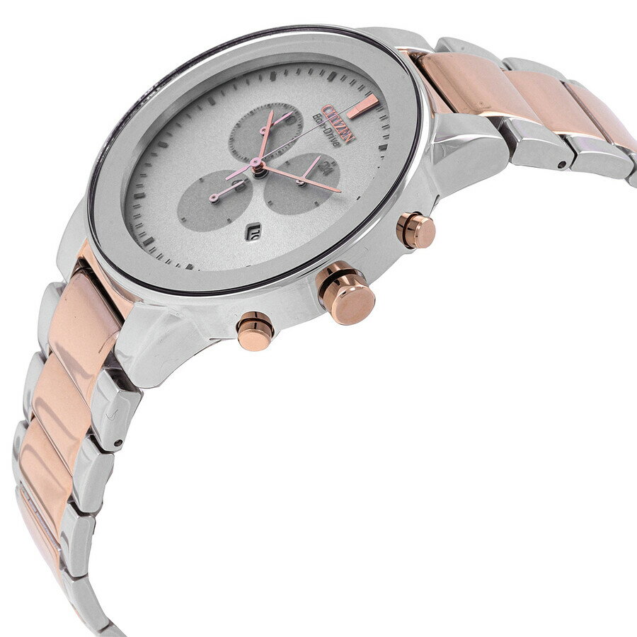 Citizenシチズン腕時計 逆輸入 クロノグラフ GMT ホワイト ダイヤル ツートーン メンズ ウォッチ AT2244 84A 2