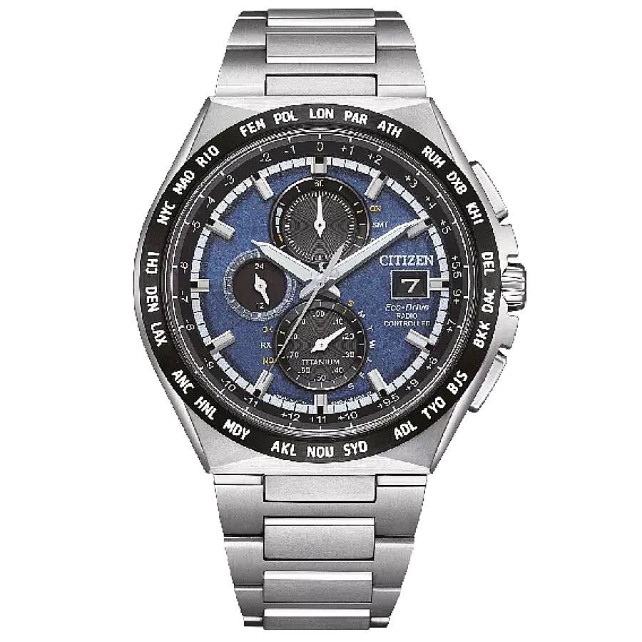 Citizenシチズン腕時計 逆輸入 ラジオコントロール クロノグラフ ブルー ダイヤル メンズ ウォッチ AT8238 84L