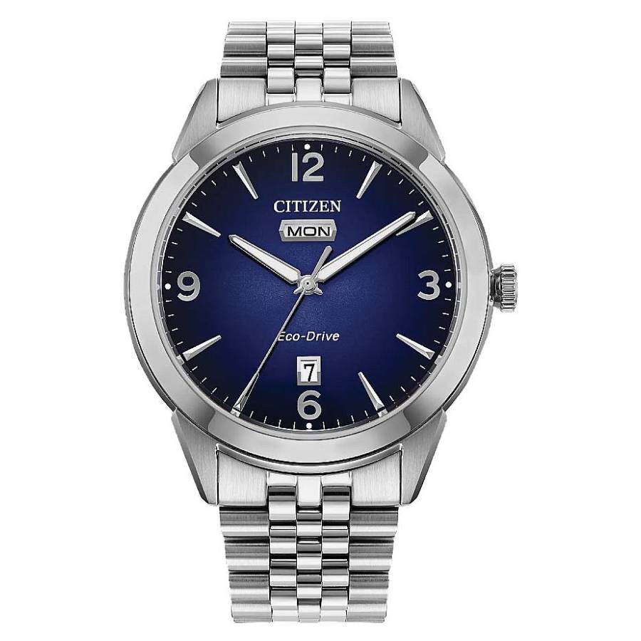 F, H, W - Citizenシチズン腕時計 逆輸入 Rolan Eco Drive ブルー ダイヤル メンズ ウォッチ AW0150 53L