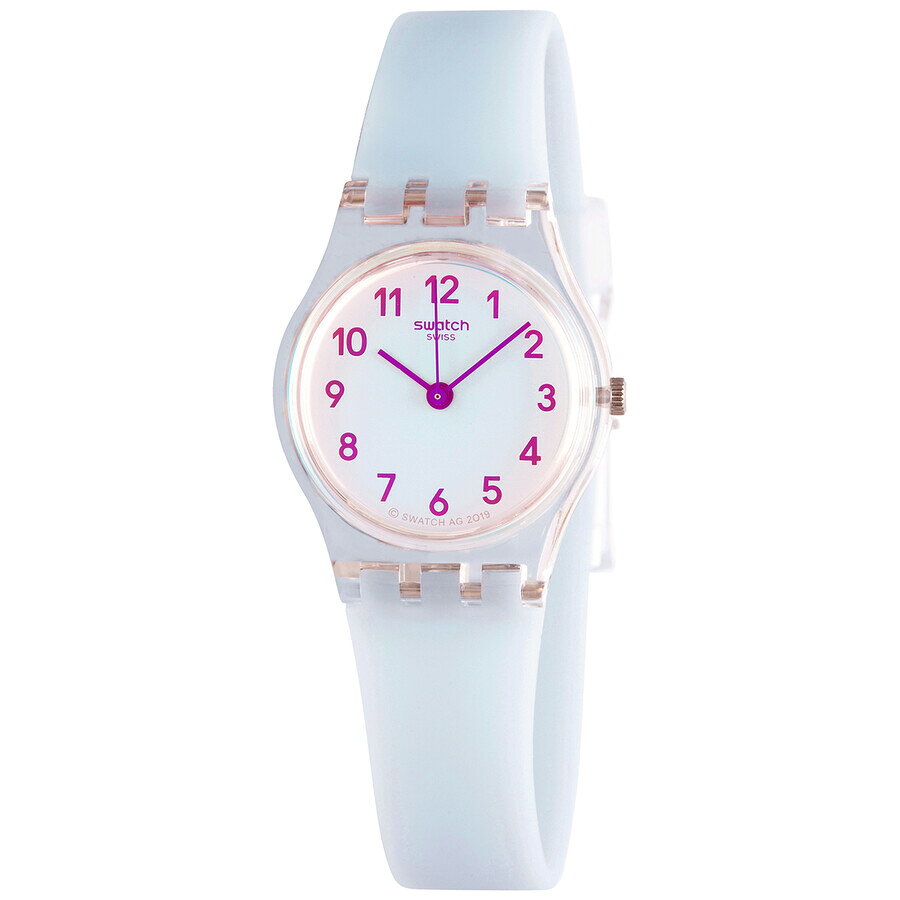 Swatch レディース腕時計 クォーツ アナログ ブルー文字盤 シリコンベルト 軽量 カジュアル