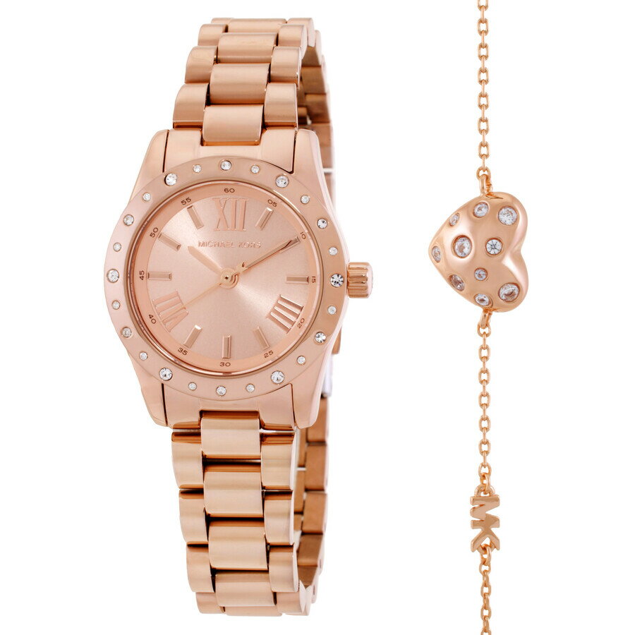 Michael Kors レディース 腕時計 クォーツ ローズゴールド 小ぶりな26mmケース ハート型ブレスレット付き