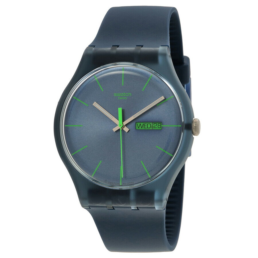 Swatch Originals New Gent 腕時計 メンズ ブルー文字盤 クォーツ シリコンベルト 日付表示
