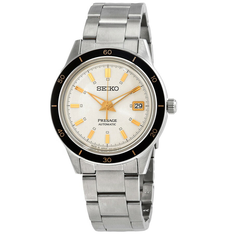 Seikoセイコー逆輸入 Presage メンズ 腕時計 自動巻き ベージュ文字盤 ステンレスベルト アナログ