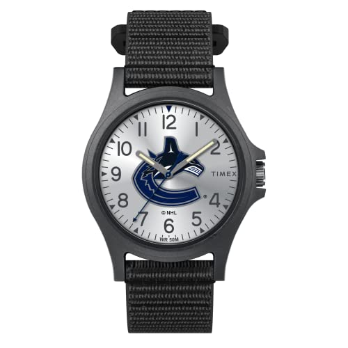 Tmexタイメックス メンズ男性 NHLプライド 40mm 腕時計バンクーバー・カナックス ブラック FastWrap ストラップ付き