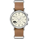 TIMEX メンズ男性 Collegiate Weekender Chrono 40mm 腕時計アイオワ ホーキーズ タン本革スリップスルーストラップ