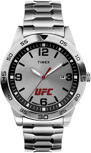 Tmexタイメックス UFC メンズ男性 レジェンド 42mm 腕時計ルバートーン ストラップ シルバートーン文字盤 シルバートーン ケース