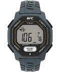 TmexタイメックスUFCメンズ男性スパーク46ミリメートル腕時計 - グレーストラップデジタルダイヤルグレーケース
