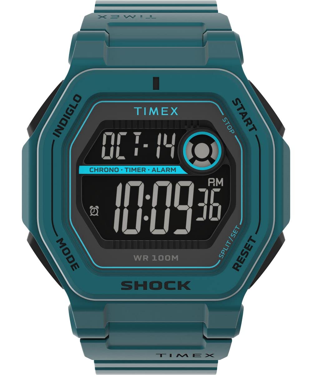 Tmexタイメックスメンズ男性コマンドエンカウンター45ミリメートル腕時計 - ブルーストラップデジタルネグディスプレイダイヤルブルーケース