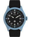 Timex メンズ Expedition North Traprock 43mm Watch - Black Strap Black Dial Blue Cas...