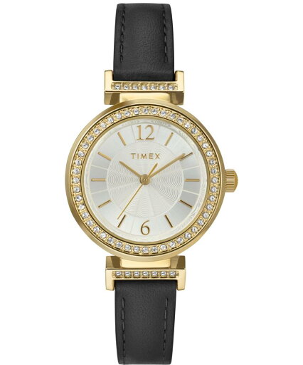 Timex レディース Dress 31mm Watch - Black Strap Silver-Tone Dial Gold-Tone Case タイメックス腕時計 並行輸入品 Timex レディース Dress 31mm Watch - Black Strap Silver-Tone Dial Gold-Tone Case タイメックス腕時計 並行輸入品