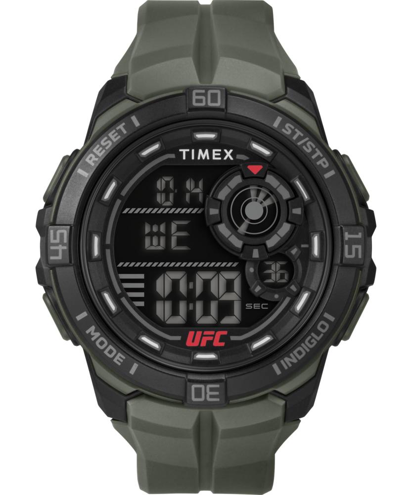 Timex メンズ UFC Rush 52mm Watch - Green Strap Digital Dial Black Case タイメックス腕時計 並行輸入品