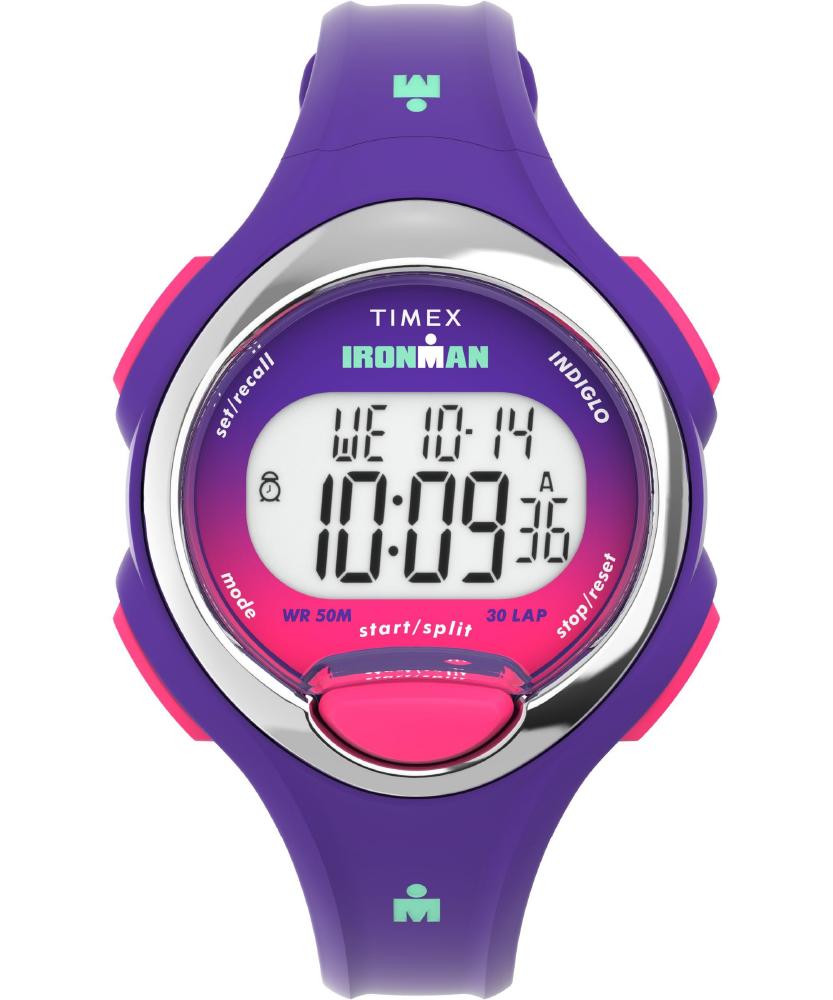 Timex fB[X ACA} Essential 30 34mm Watch - Purple Strap Digital Dial Purple Case ^CbNXrv sAi