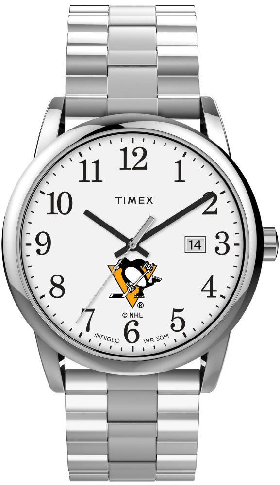 TIMEX Y Easy Reader 38mm Watch - Pittsburgh Penguins with Expansion Band ^CbNXrv sAi