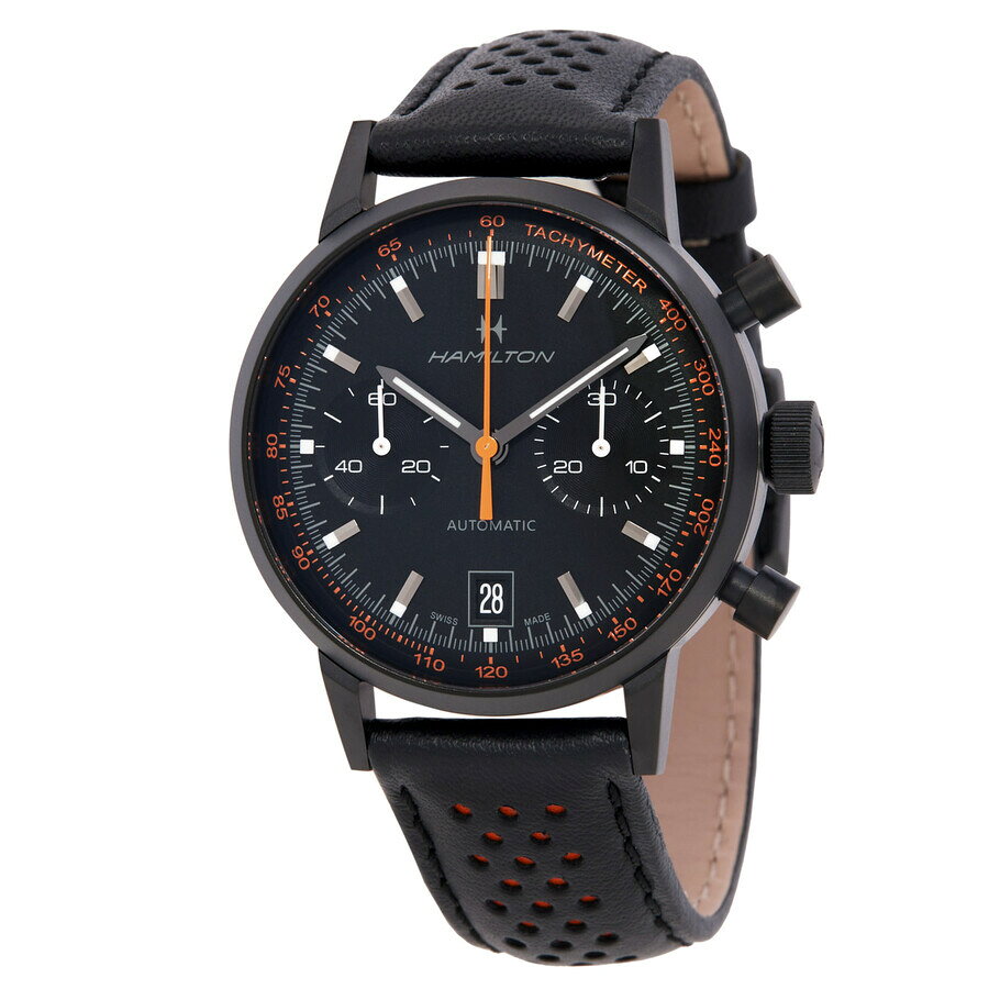 Hamiltonハミルトン アメリカンクラシック イントラマティック クロノグラフ オートマチック ブラックダイヤル ウォッチ H38446732