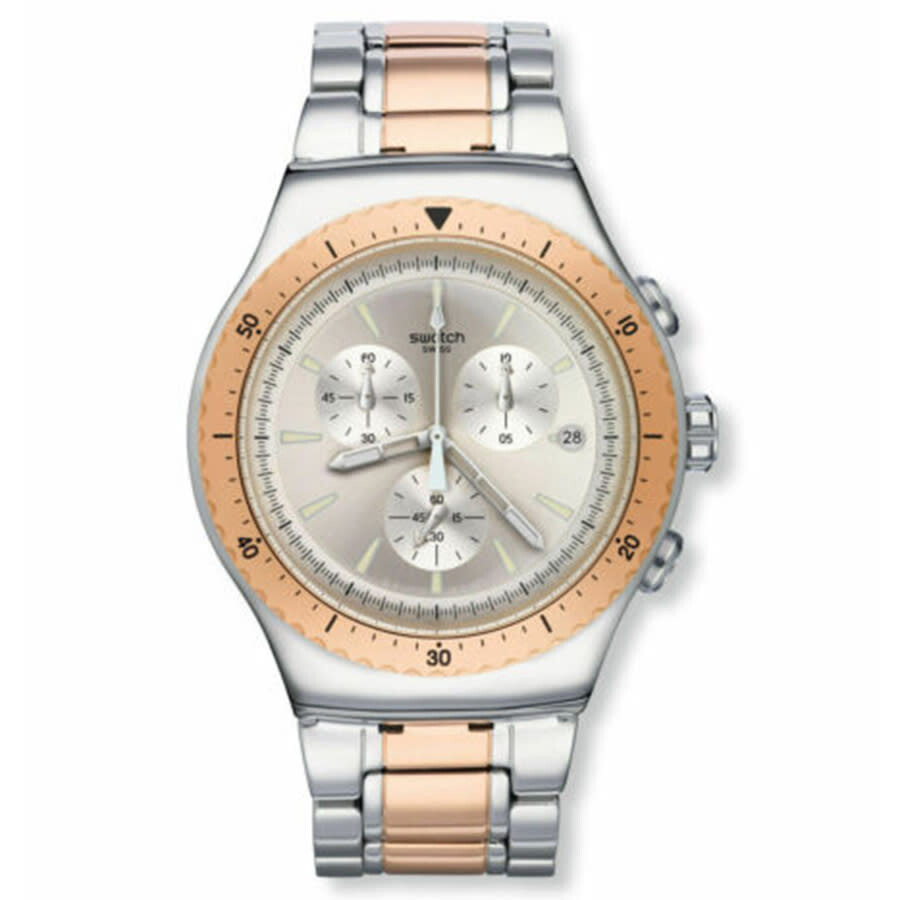Swatch The May Collection メンズ 腕時計 クロノグラフ クォーツ シルバー ローズゴールド ステンレスブレス