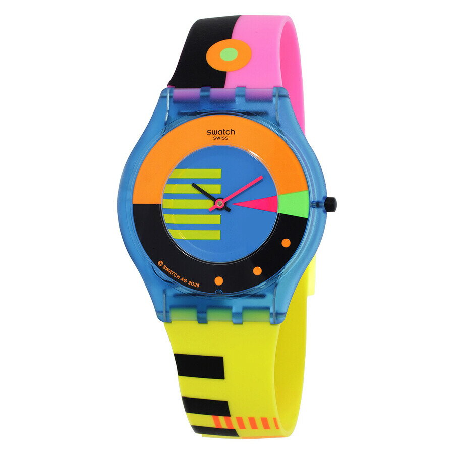Rakuten - Swatch Neon Flumotions 腕時計 ユニセックス クォーツ マルチカラー文字盤 シリコンストラップ 34mm
