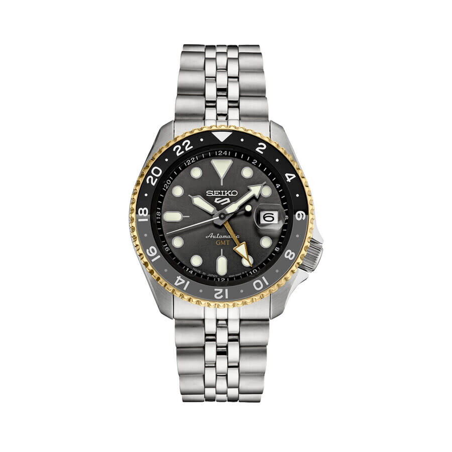Seikoセイコー逆輸入 Seikoセイコー逆輸入 5 Sports GMT 腕時計 メンズ 自動巻き グレー文字盤 ステンレスベルト