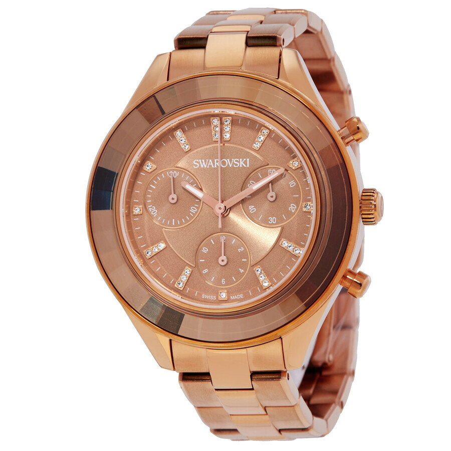 PRODUCT DETAILS Swarovski Octea Lux Sport クロノグラフ クォーツ ユニセックス 腕時計 ブラウン文字盤 ゴールド ステンレス【商品仕様】・ムーブメント：クォーツ・ケース素材：ゴールドトーン ステンレススチール・ケースサイズ：37mm・ブレス素材：ゴールドトーン ステンレススチール・文字盤色：ブラウン・防水：50m（5気圧防水）・風防：ミネラルクリスタル【特徴】・ブラウンの文字盤にゴールドトーンの針とクリスタルインデックスが配置された華やかなデザインです。・60秒、30分、12時間計の3つのサブダイアルを備えたクロノグラフ機能を搭載しています。・ベゼルにはブランドの象徴であるファセット加工が施されたクリスタルがあしらわれています。・フォールディングクラスプを採用しており、着脱がスムーズに行えます。・スポーティなシルエットとラグジュアリーな質感を兼ね備えたユニセックスモデルです。 ■ 商品について 海外輸入品（説明書は英語表記の場合あり） ■ ご注意 ・掲載画像は実物に近い色味になるよう調整しておりますが、ご利用の環境により差異が生じる場合があります。・複数店舗で在庫を共有しているため、ご注文後に在庫切れとなる場合がございます。 ■ 納期について お届けの目安を必ずご確認ください。 海外正規ルート仕入れ品 海外ブランド ▼ 海外正規ブランド店 正規代理店 ▼ 当 店 ※本商品は並行輸入品です 製造元は正規品と同一のブランド・メーカーです。当店では海外正規ルートより仕入れた商品を取り扱っております。流通ルートが異なるのみで、商品自体に違いはございません。 ── 当店の商品について ── 正規品のみ取り扱い 海外正規店・正規代理店から商品を直接仕入れ、国内に輸入して販売しております。 日本未入荷・海外限定モデルも多数 日本未入荷・海外限定モデルも多数取り扱っております。サイズ・カラー違いや海外限定で販売された製品など、日本では手に入りにくいアイテムをお届けいたします。 お求めやすい価格の理由 海外市場での価格差や流通ルートの違いにより、国内販売価格よりお求めやすくなっております。品質はそのままに、よりお手頃な価格でお届けいたします。 安心保証 ご使用前に万が一、製品に不具合がございました場合は、交換または商品代金のご返金にて対応させていただきます。商品到着後5日以内にご連絡ください。 ご注意 海外からの輸入品となります。海外輸送のため、外箱に軽微なスレ等がある場合がございますが、商品本体には影響ございません。 ※在庫状況は仕入先の在庫情報をもとに出来る限り正確に表示しておりますが、取寄せ商品のため、タイミングによりご注文後に欠品・キャンセルとなる場合がございます。 お探しの商品がございましたら、お気軽にご相談ください。