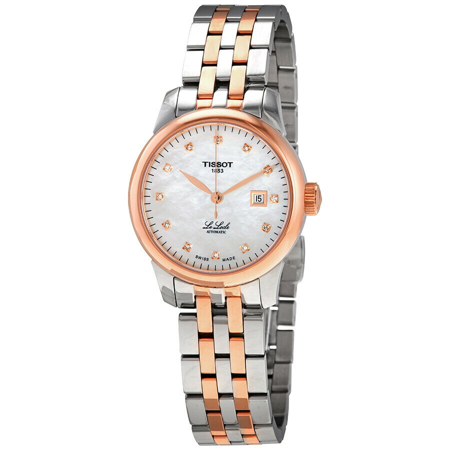 B, C, D, G, J, L, S, T, Z - Tissot Le Locle レディース 腕時計 自動巻き マザーオブパール ダイヤ文字盤 コンビカラー ステンレス
